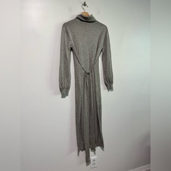 The Group Babaton XS Grey Knit Midi Dress with Tie Back - Picture 7 of 13